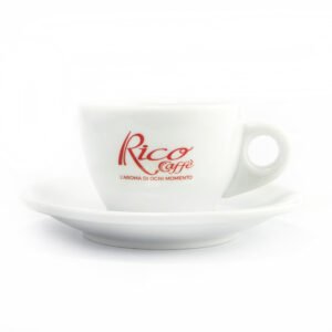 Set 6 Tazze Rico Caffè Cappuccino Con Piattino