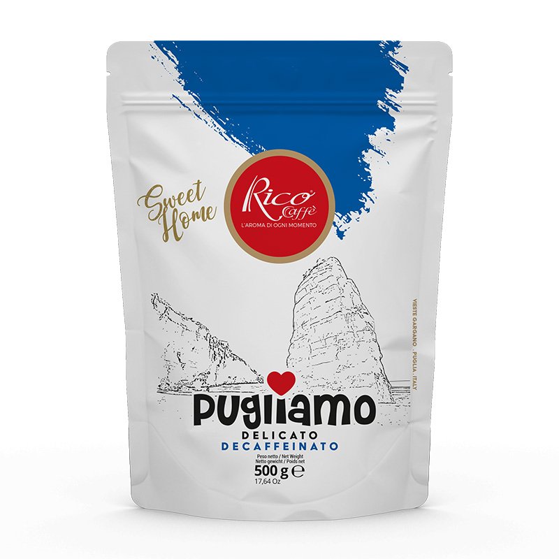 PUGLIAMO DELICATO Decaffeinato - 4 Confezioni da 500g in grani